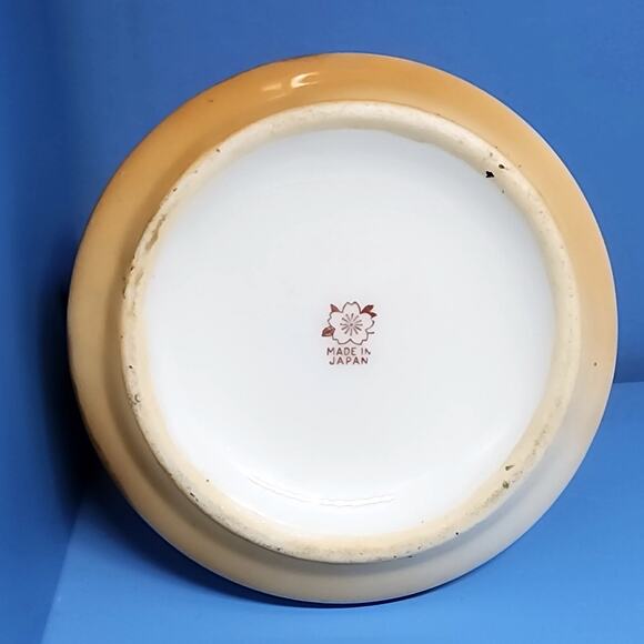 Vintage Lusterware Hand Painted Sugar Bowl Japan Water W/ Tree & Cabin See Pic - Picture 6 of 14